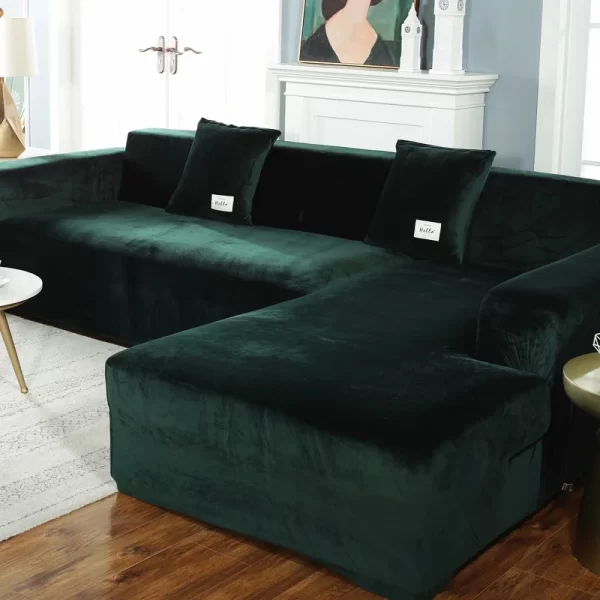 Plush Sofa Cover Velvet Elastic Leather Corner Sectional For Living Room Couch Covers Set Armchair Cover L Shape Seat Slipcovers - Image 7