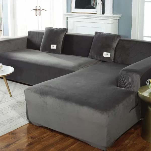 Plush Sofa Cover Velvet Elastic Leather Corner Sectional For Living Room Couch Covers Set Armchair Cover L Shape Seat Slipcovers - Image 11