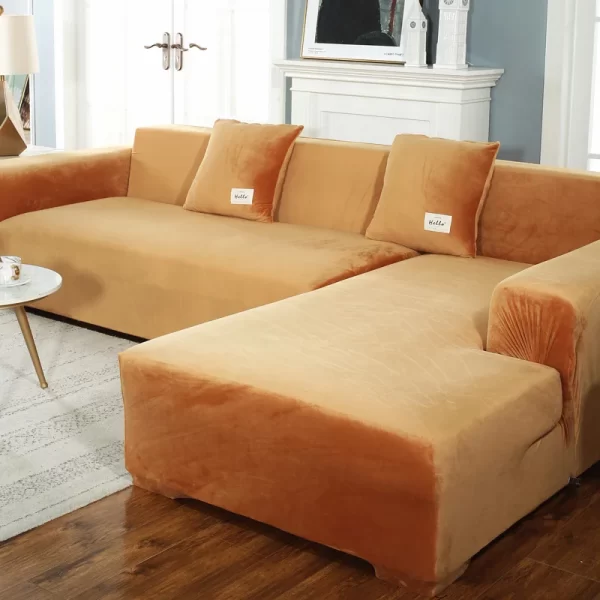 Plush Sofa Cover Velvet Elastic Leather Corner Sectional For Living Room Couch Covers Set Armchair Cover L Shape Seat Slipcovers - Image 9