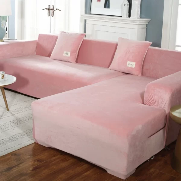 Plush Sofa Cover Velvet Elastic Leather Corner Sectional For Living Room Couch Covers Set Armchair Cover L Shape Seat Slipcovers - Image 12