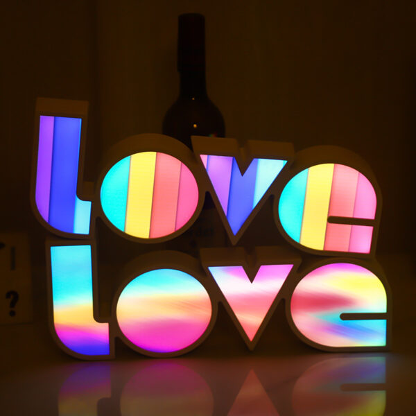 Explosive LED Letter Light Box LOVE Modeling Light Wedding Valentine's Day Confession Proposal Lantern Night Light - Image 2