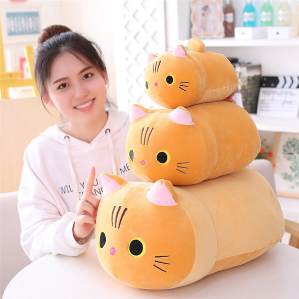 Mollusk Pillow Cute Cat Cylindrical Long Pillow Bedside Single Double Pillow Nap Pillow Office Pillow - Image 3