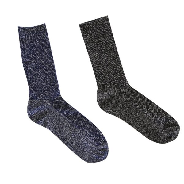 Winter Cotton Solid Shiny Woman Simple Socks Fashion Art Fold Female Student Thick Warm Socks Shiny Metallic Line Sock - Image 6