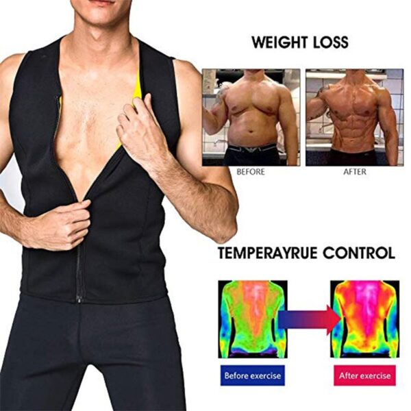Men's sports shapewear, zipper vest, sweatshirt, chloroprene rubber sweatshirt, fitness corset - Image 10