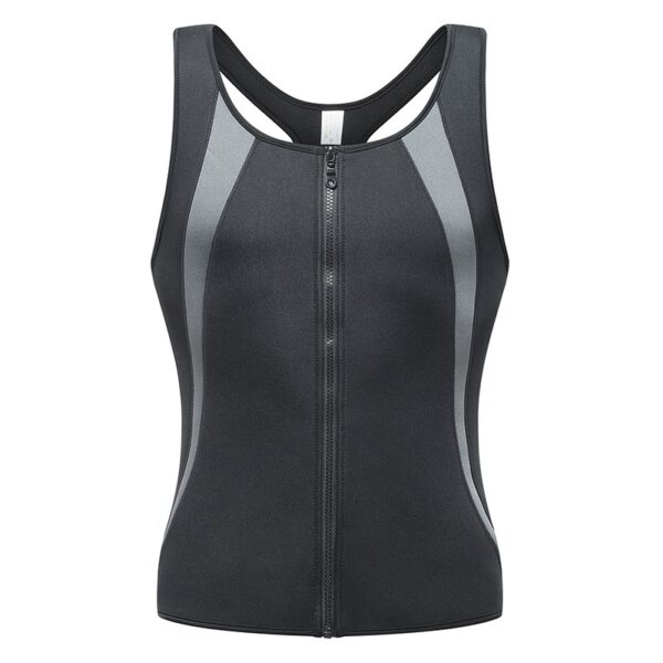 Men's sports shapewear, zipper vest, sweatshirt, chloroprene rubber sweatshirt, fitness corset - Image 2