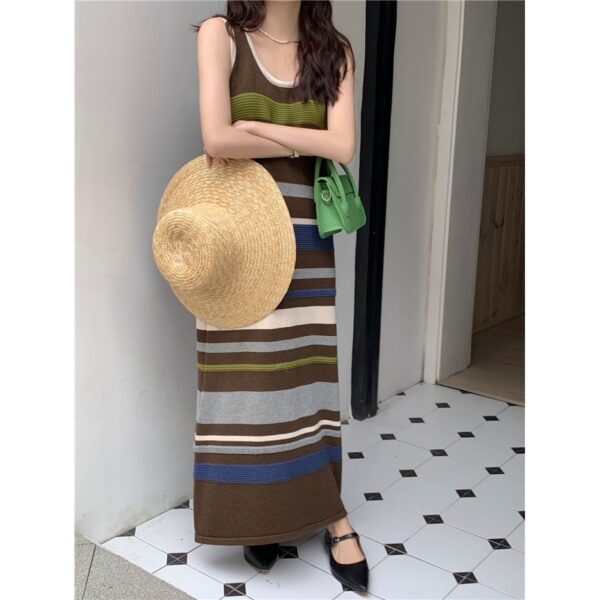 Striped Knitting Dress For Women - Image 4