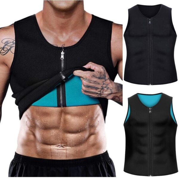 Men's sports shapewear, zipper vest, sweatshirt, chloroprene rubber sweatshirt, fitness corset - Image 13