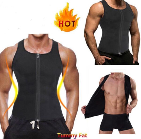 Men's sports shapewear, zipper vest, sweatshirt, chloroprene rubber sweatshirt, fitness corset - Image 11