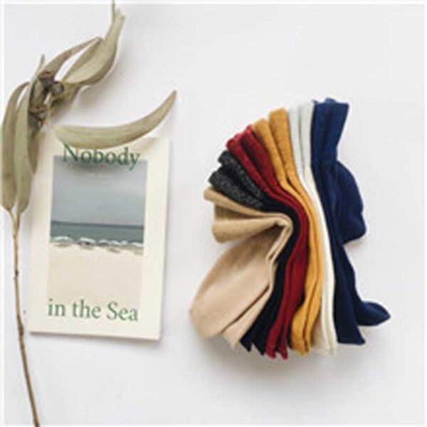 Winter Cotton Solid Shiny Woman Simple Socks Fashion Art Fold Female Student Thick Warm Socks Shiny Metallic Line Sock - Image 4