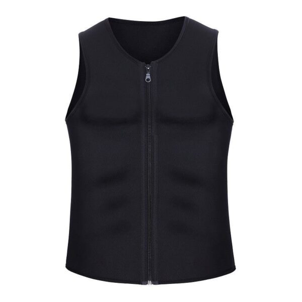 Men's sports shapewear, zipper vest, sweatshirt, chloroprene rubber sweatshirt, fitness corset - Image 5