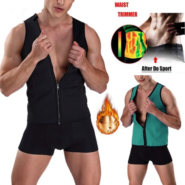 Men's sports shapewear, zipper vest, sweatshirt, chloroprene rubber sweatshirt, fitness corset - Image 12