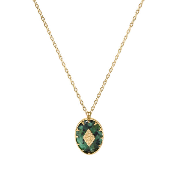 European and American square necklace niche high-end retro collarbone chain necklace accessories for women - Image 5
