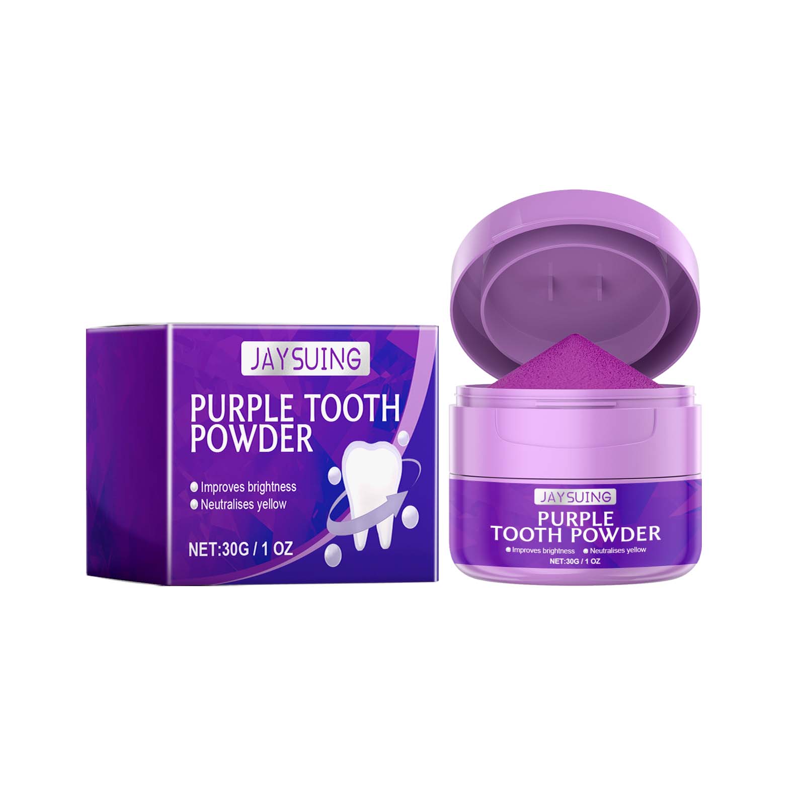 Purple Tooth Powder, Gingival Care Fresh Breath Care White Tooth Powder