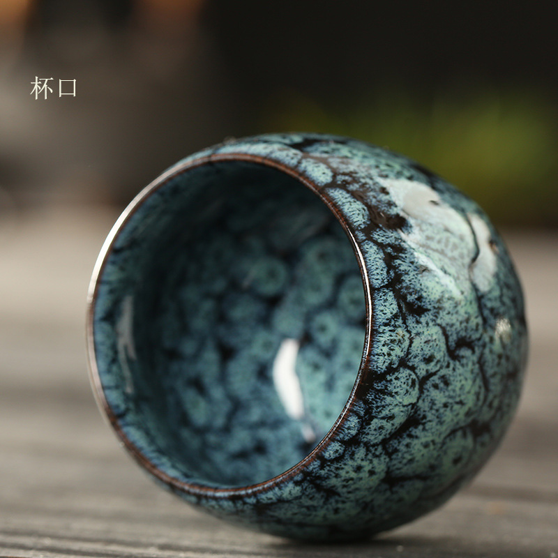110ML Kung Fu Tea Set Single Cup Tenmoku Glaze Jian Zhan Master Cup Tea Bowl Egg-shaped Small Tea Bowl - Image 4