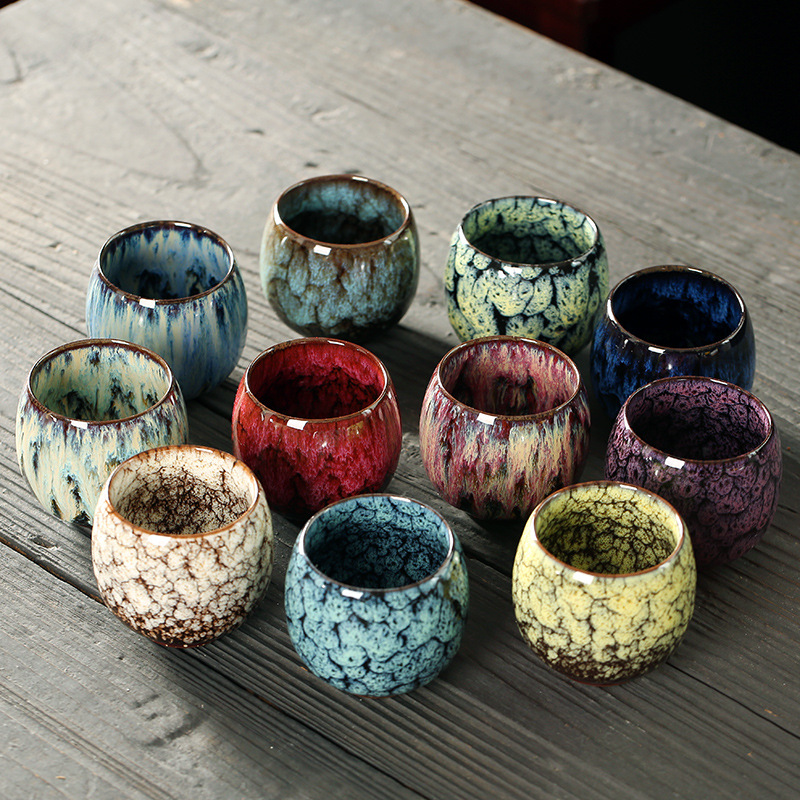 110ML Kung Fu Tea Set Single Cup Tenmoku Glaze Jian Zhan Master Cup Tea Bowl Egg-shaped Small Tea Bowl - Image 2