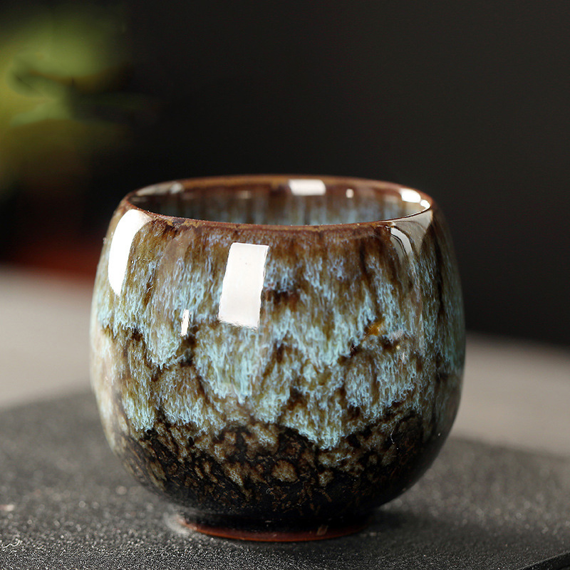 110ML Kung Fu Tea Set Single Cup Tenmoku Glaze Jian Zhan Master Cup Tea Bowl Egg-shaped Small Tea Bowl - Image 13