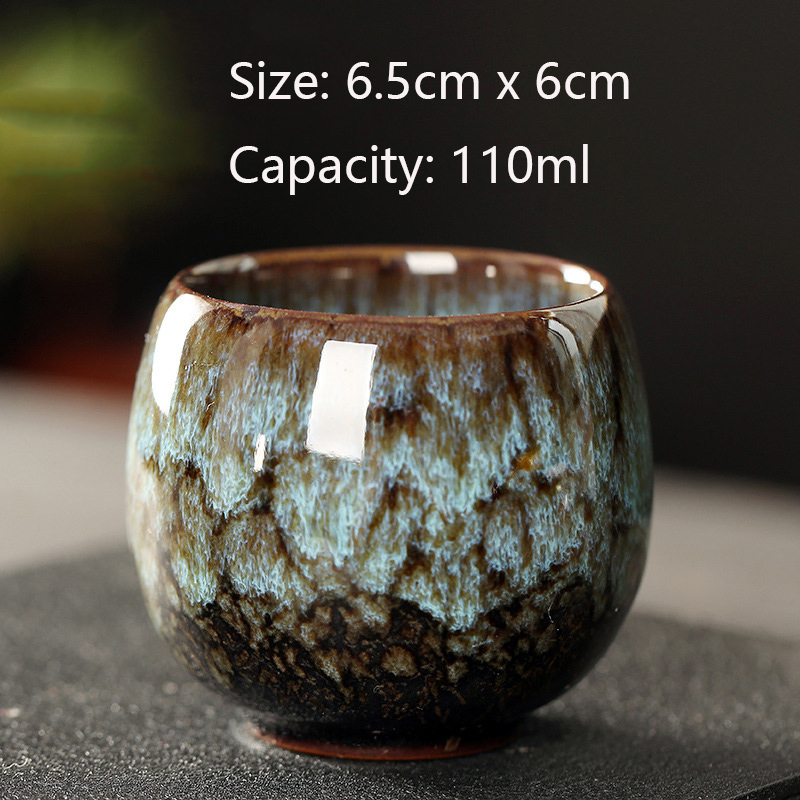 110ML Kung Fu Tea Set Single Cup Tenmoku Glaze Jian Zhan Master Cup Tea Bowl Egg-shaped Small Tea Bowl - Image 3
