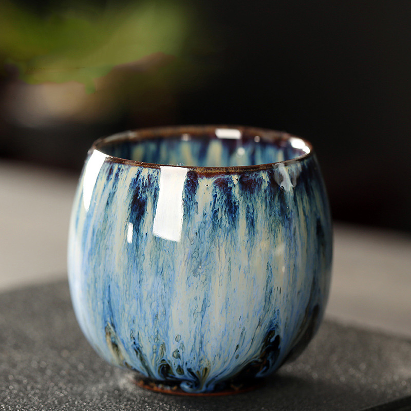 110ML Kung Fu Tea Set Single Cup Tenmoku Glaze Jian Zhan Master Cup Tea Bowl Egg-shaped Small Tea Bowl - Image 8