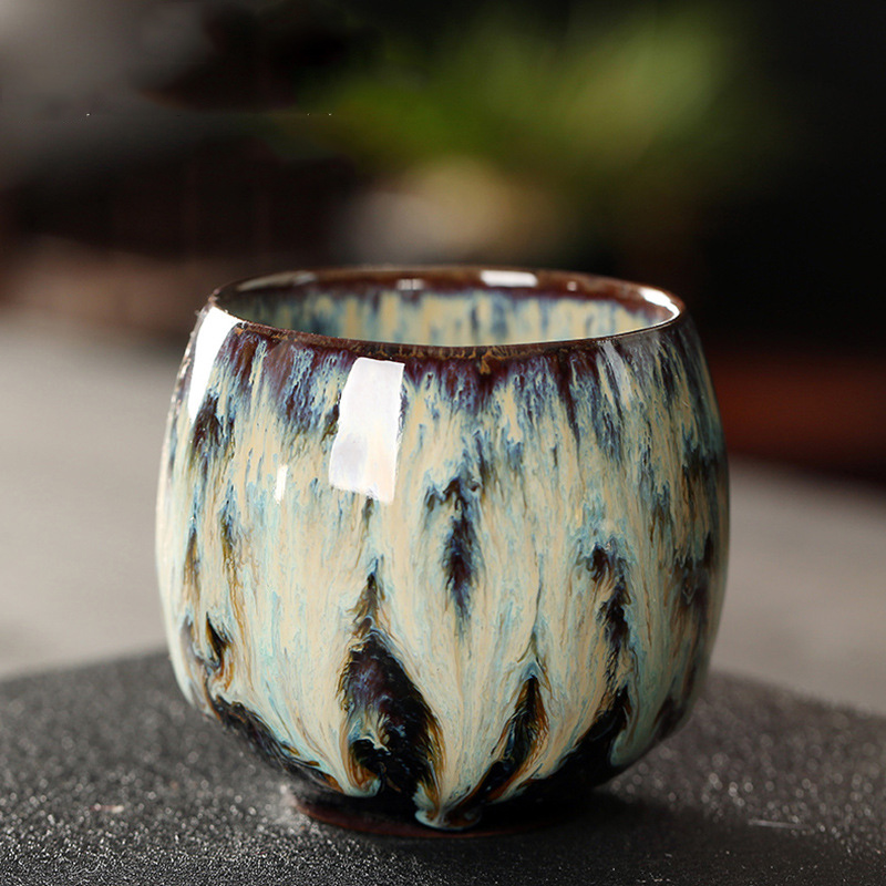 110ML Kung Fu Tea Set Single Cup Tenmoku Glaze Jian Zhan Master Cup Tea Bowl Egg-shaped Small Tea Bowl - Image 9