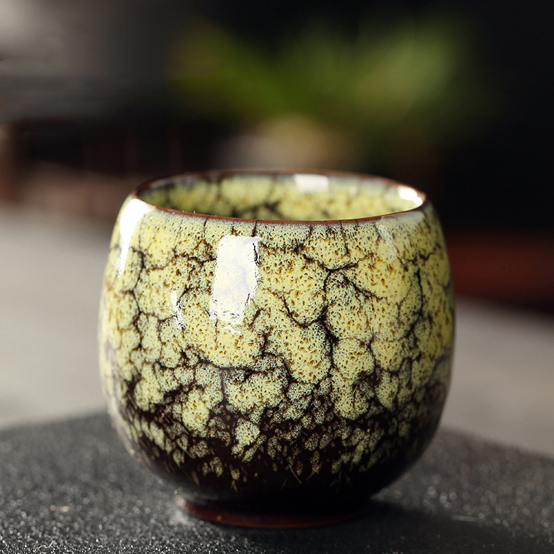 110ML Kung Fu Tea Set Single Cup Tenmoku Glaze Jian Zhan Master Cup Tea Bowl Egg-shaped Small Tea Bowl - Image 12