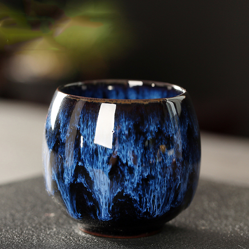 110ML Kung Fu Tea Set Single Cup Tenmoku Glaze Jian Zhan Master Cup Tea Bowl Egg-shaped Small Tea Bowl - Image 6