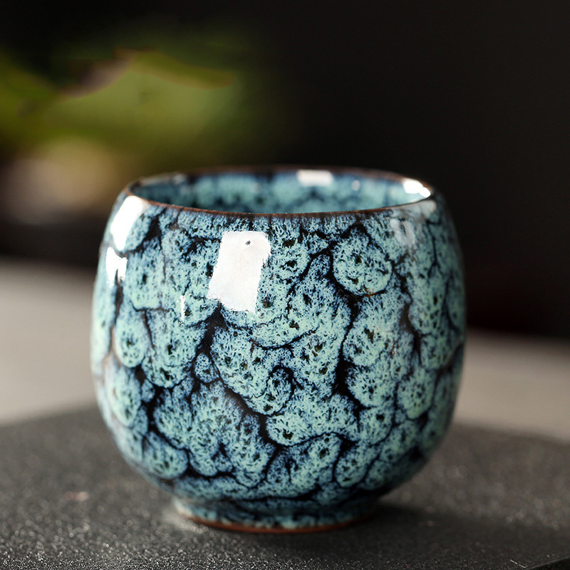 110ML Kung Fu Tea Set Single Cup Tenmoku Glaze Jian Zhan Master Cup Tea Bowl Egg-shaped Small Tea Bowl - Image 14