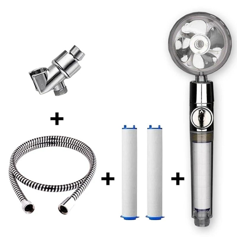 Propeller Shower Turbocharged Shower Head Shower Head Shower One-Button Water-Stop Shower - Image 4