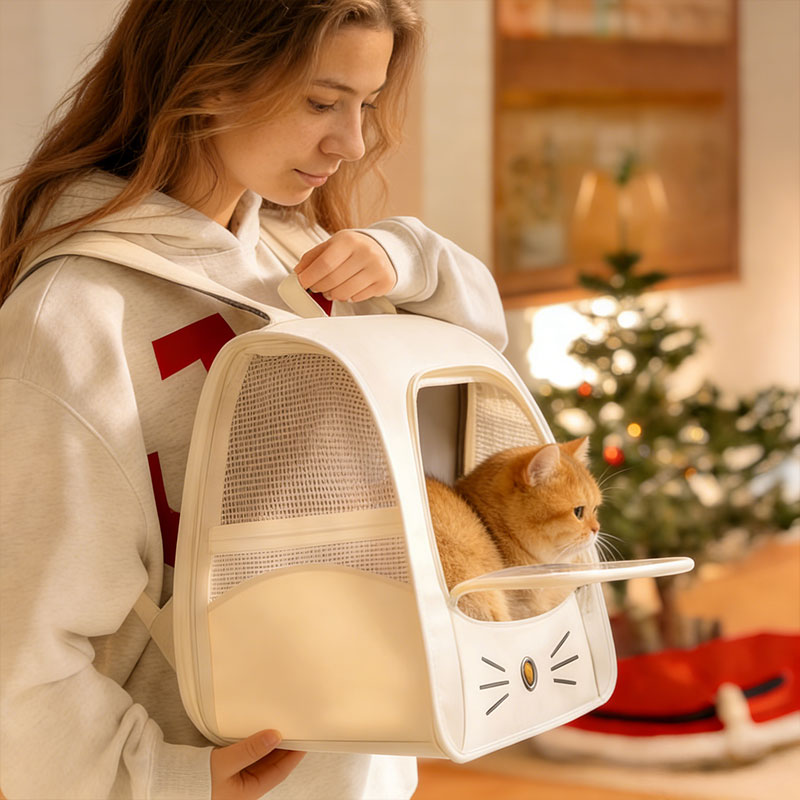 Pet Carrier Backpack, Travel Bag for Small Dogs and Cats, Breathable Mesh Car & Outdoor Carrier - Image 5