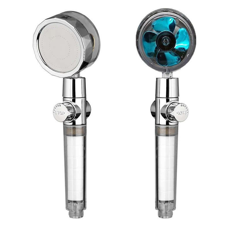 Propeller Shower Turbocharged Shower Head Shower Head Shower One-Button Water-Stop Shower - Image 6