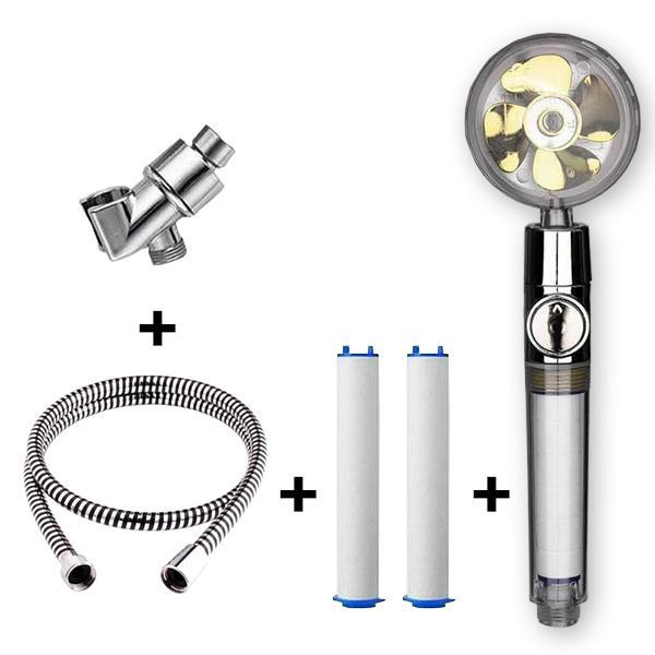Propeller Shower Turbocharged Shower Head Shower Head Shower One-Button Water-Stop Shower - Image 7