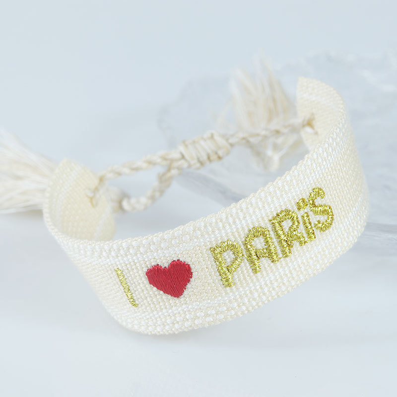 Embroidered Eiffel Tower ethnic style woven ribbon wrist strap Paris Sports Games wristband souvenir from France - Image 17