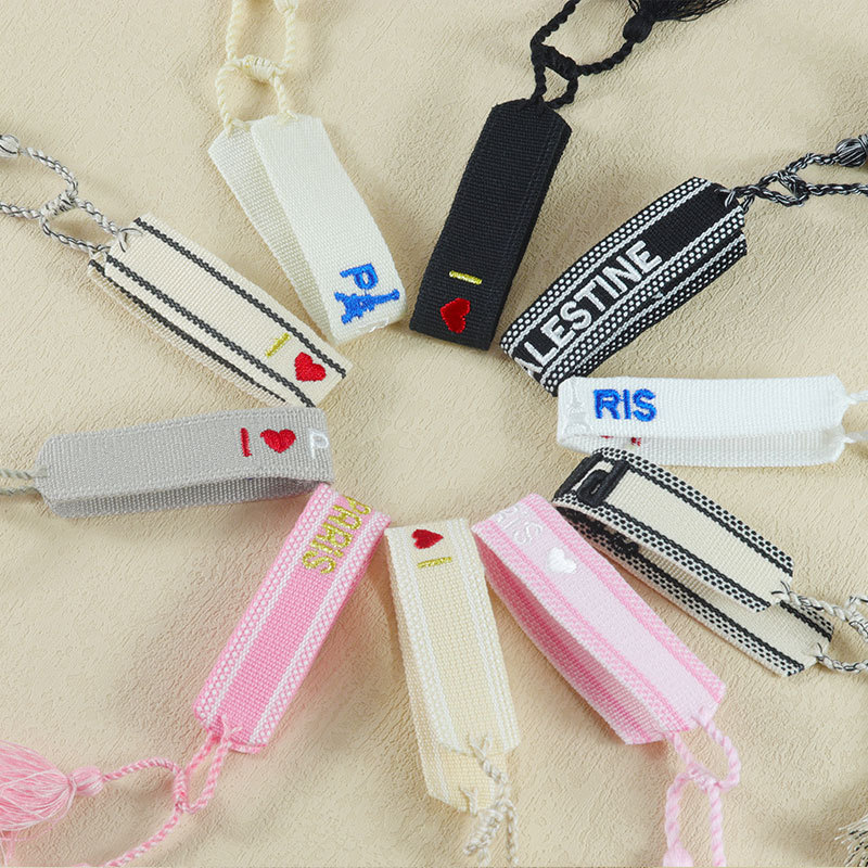 Embroidered Eiffel Tower ethnic style woven ribbon wrist strap Paris Sports Games wristband souvenir from France - Image 3