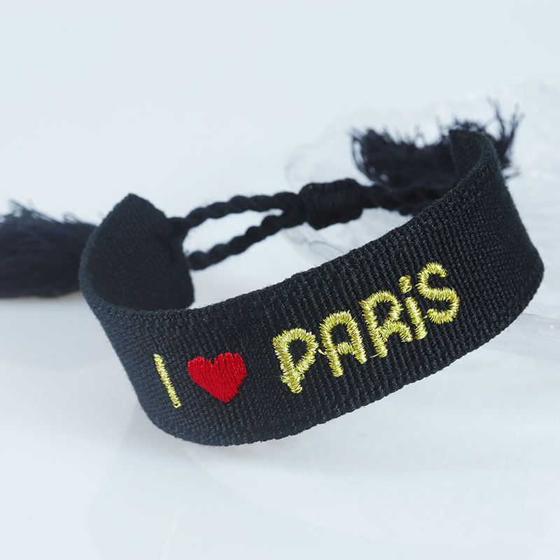 Embroidered Eiffel Tower ethnic style woven ribbon wrist strap Paris Sports Games wristband souvenir from France - Image 13