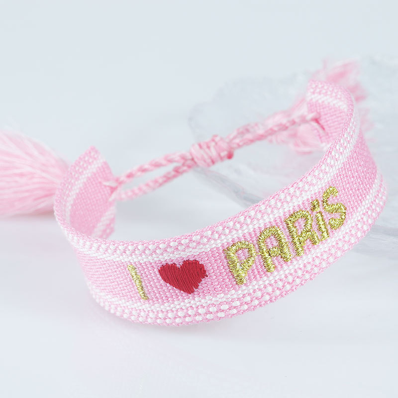 Embroidered Eiffel Tower ethnic style woven ribbon wrist strap Paris Sports Games wristband souvenir from France - Image 8