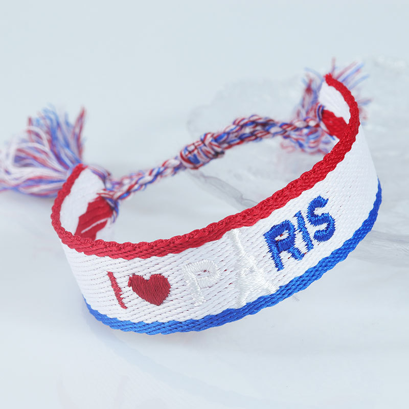 Embroidered Eiffel Tower ethnic style woven ribbon wrist strap Paris Sports Games wristband souvenir from France - Image 10