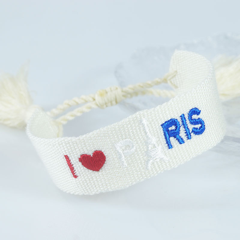 Embroidered Eiffel Tower ethnic style woven ribbon wrist strap Paris Sports Games wristband souvenir from France - Image 7