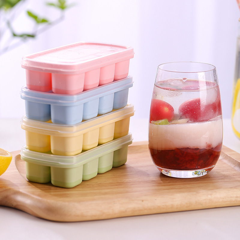 Ice Cube Mold Frozen Ice Grid Silicone Ice Box Food-Grade Refrigerator Frozen Household Small Ice Box With Lid - Image 2