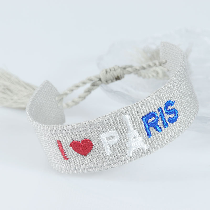 Embroidered Eiffel Tower ethnic style woven ribbon wrist strap Paris Sports Games wristband souvenir from France - Image 20