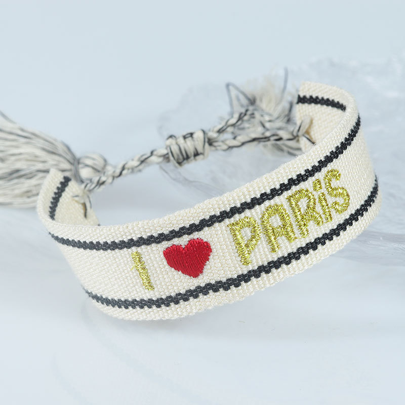 Embroidered Eiffel Tower ethnic style woven ribbon wrist strap Paris Sports Games wristband souvenir from France - Image 16